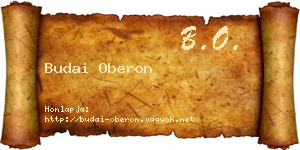 Budai Oberon névjegykártya